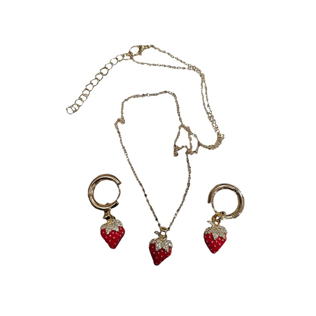 NECKLACE AND PAIR OF EARRINGS